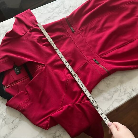 Tahari ASL Ponte Knit Red Mini Dress Zip Accent Women's Size 6‎ - Picture 10 of 14